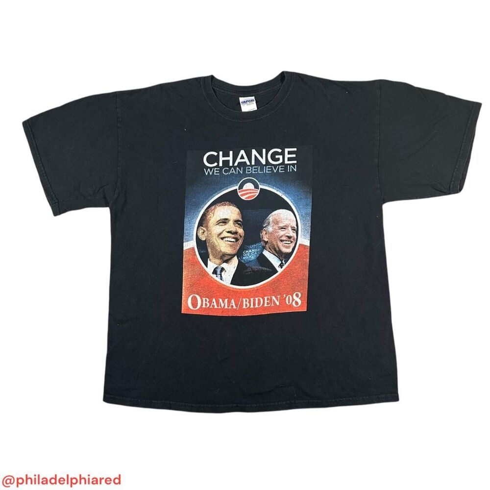 Vintage Late Y2k 2008 Barrack Obama t-shirt mens XL